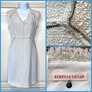 Rebecca Taylor‎ Dress Women 2 Thick Cream Pastel Zip Lined Old Money Minimalist